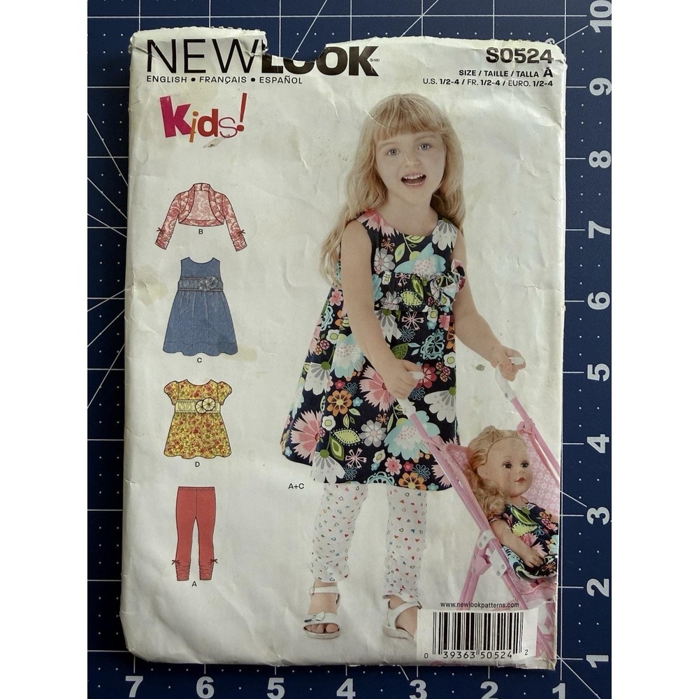 New Look Kids Pattern S0524 Jacket, Dress, Top & Pants Toddlers Size 1/2-4 UC FF
